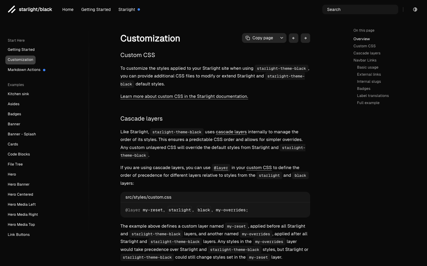 Starlight Black website template preview 3