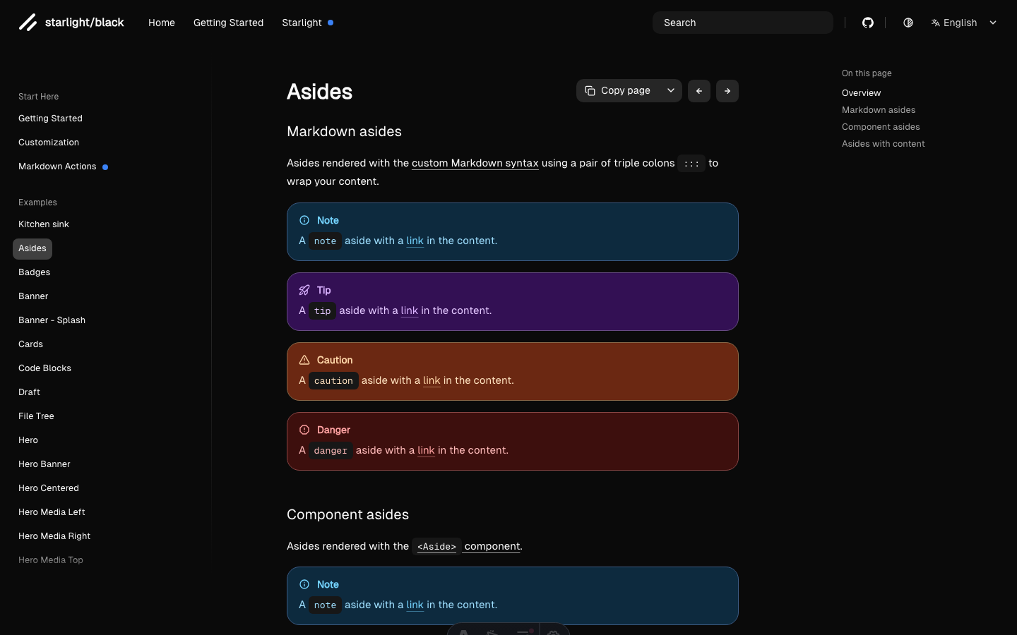 Starlight Black website template — page 4