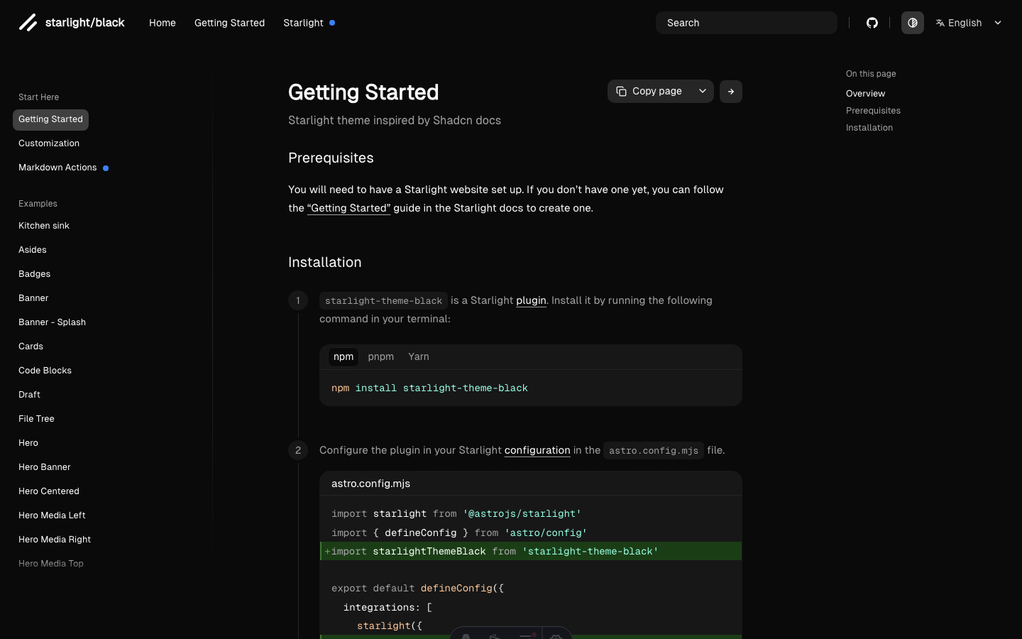 Starlight Black website template — page 8