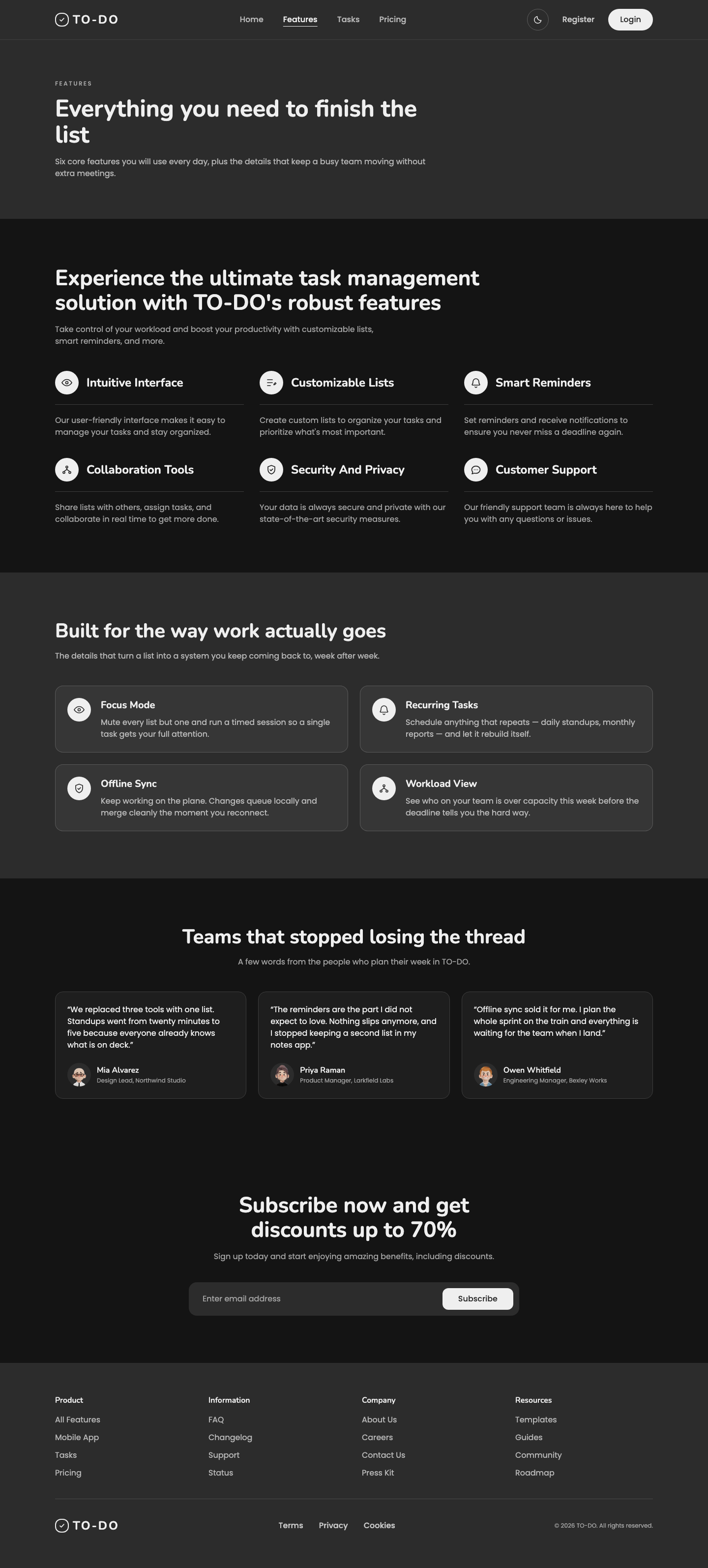 TO-DO website template preview 6