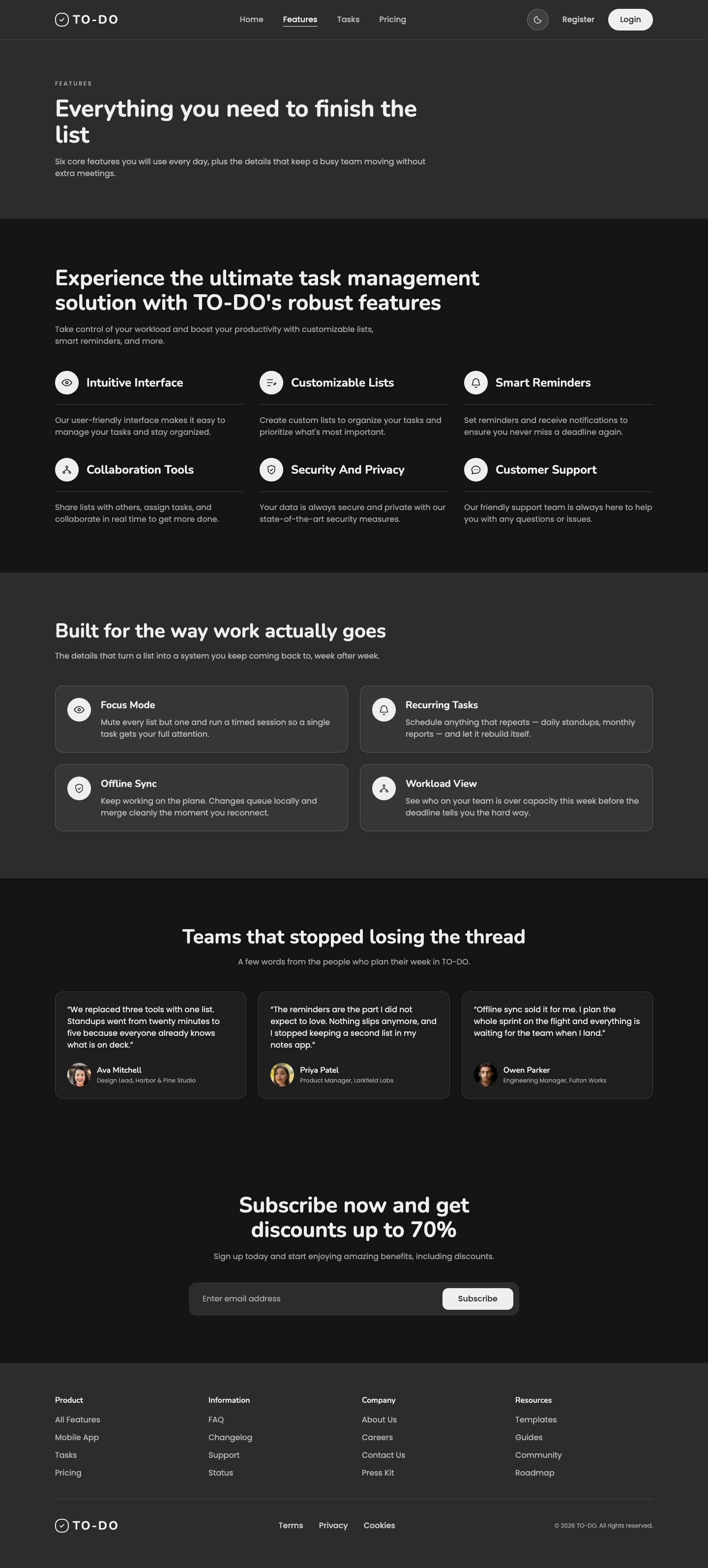 TO-DO website template preview 6