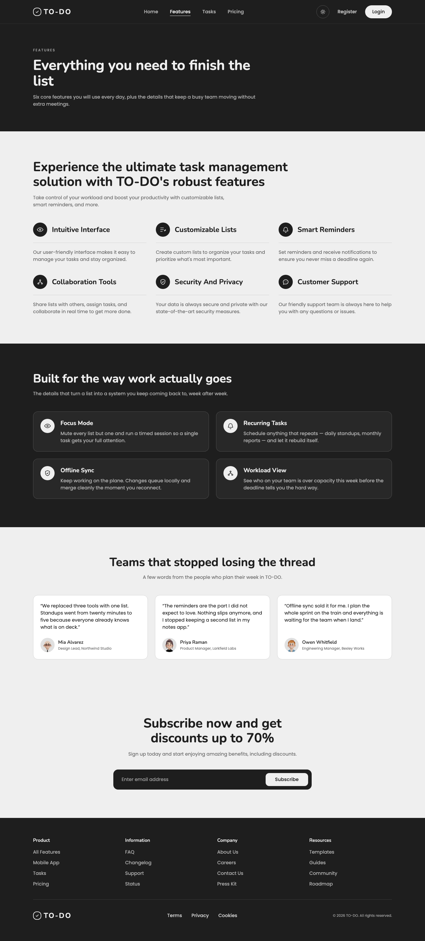 TO-DO website template preview 7