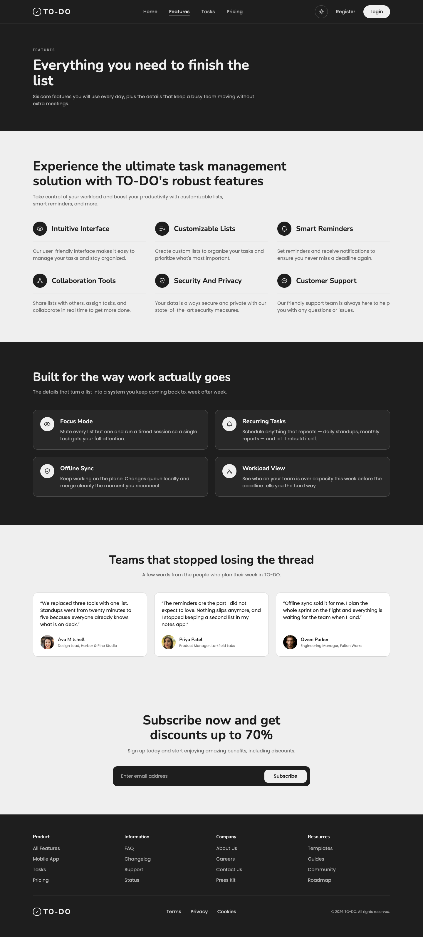 TO-DO website template preview 7
