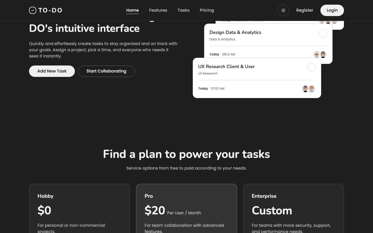 TO-DO website template preview 5