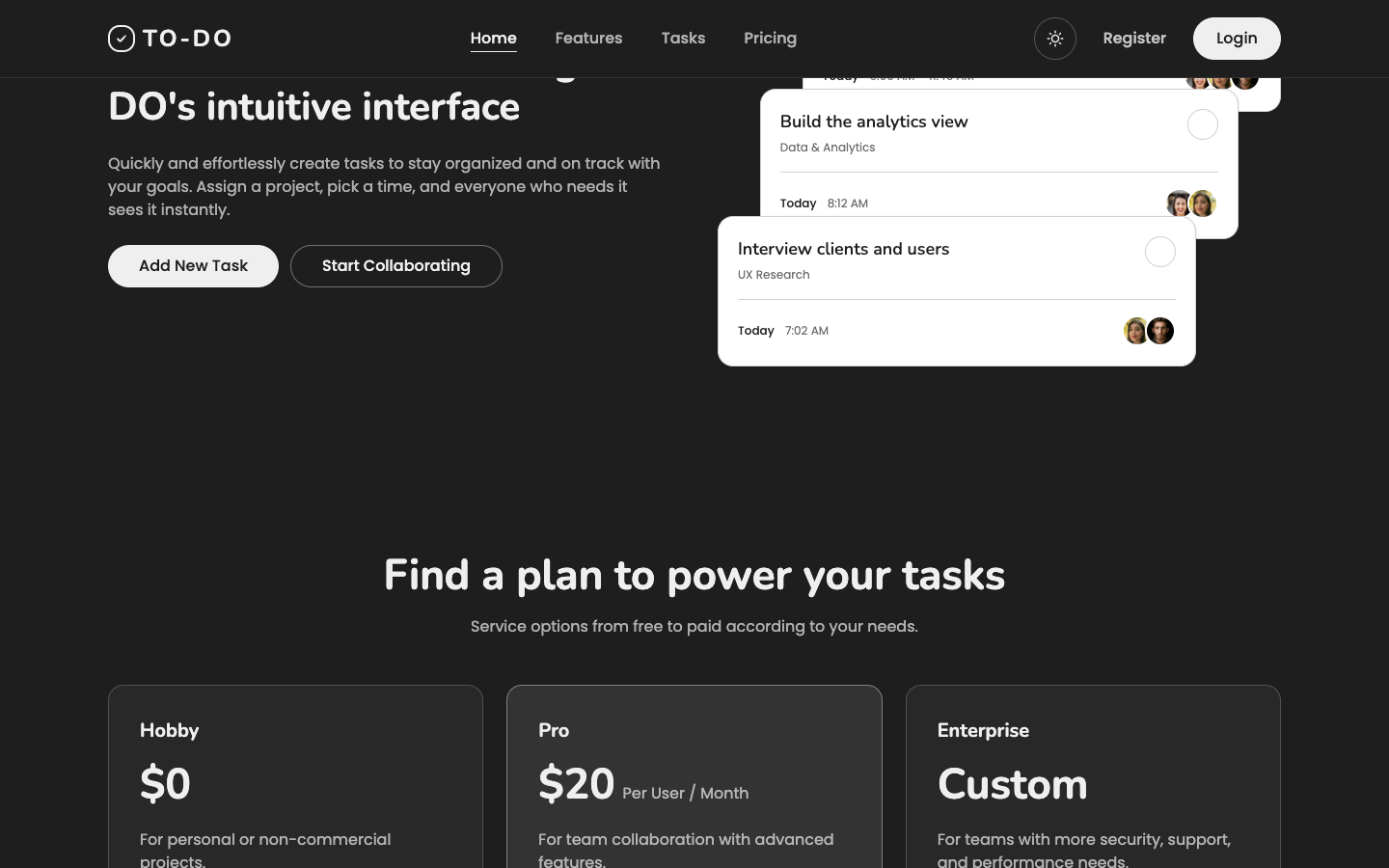 TO-DO website template preview 5