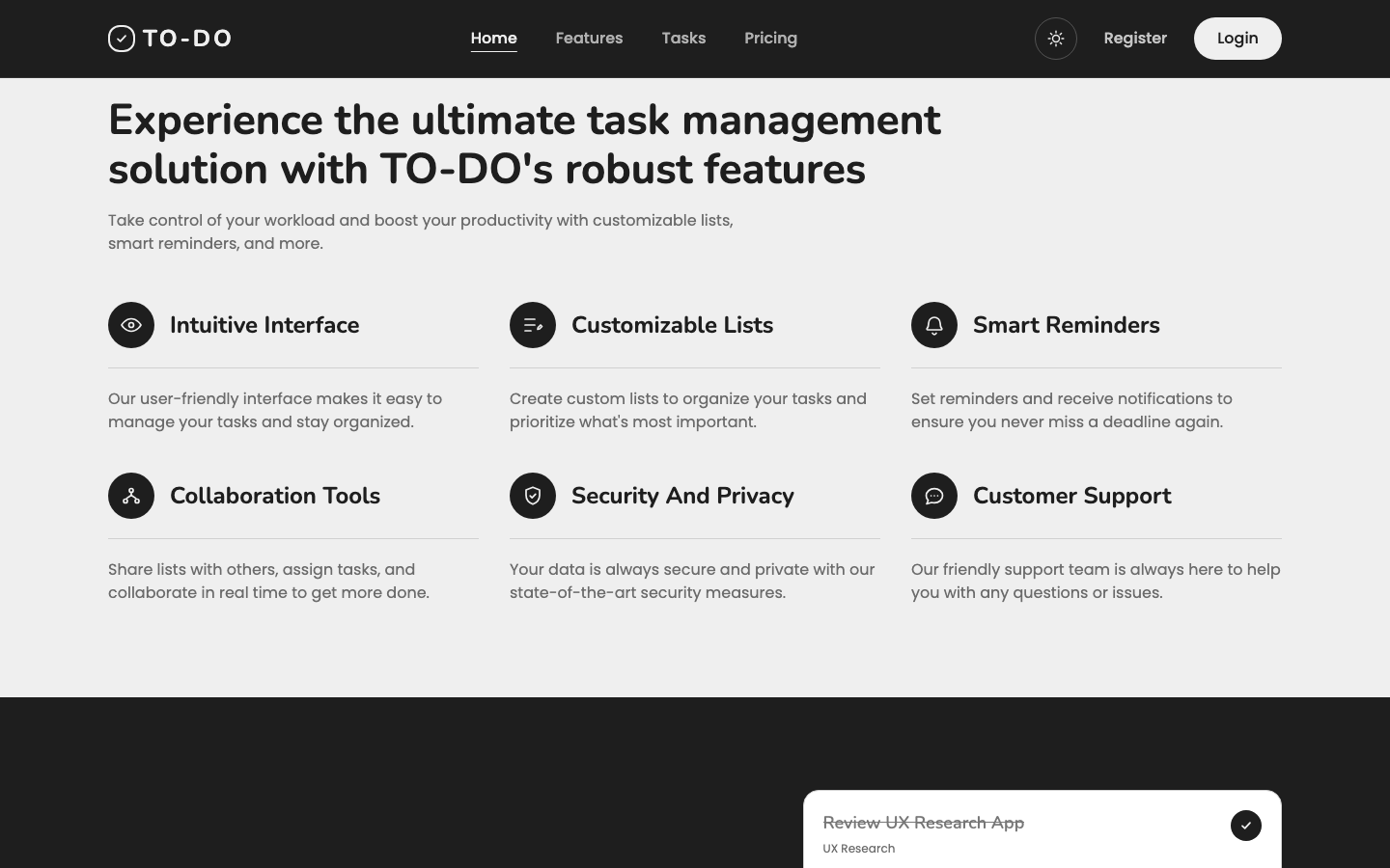 TO-DO website template preview 3