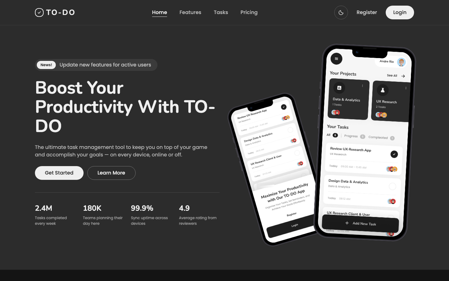 TO-DO website template preview 2