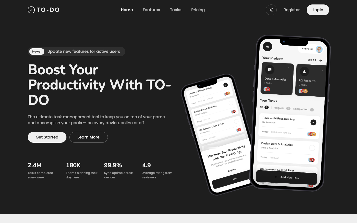 TO-DO website template preview