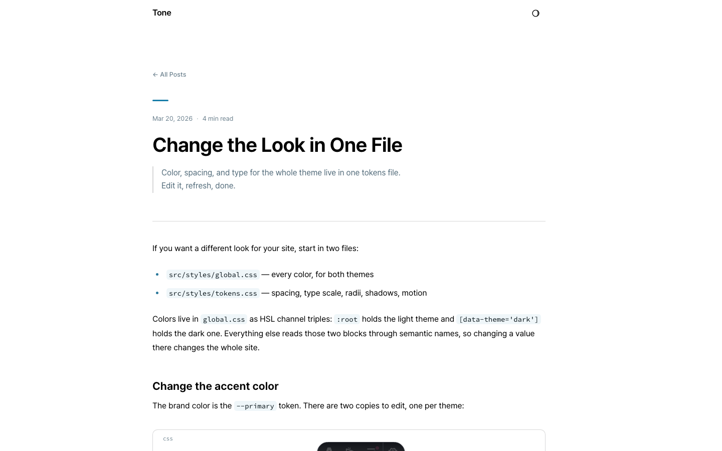 Tone website template — page 4