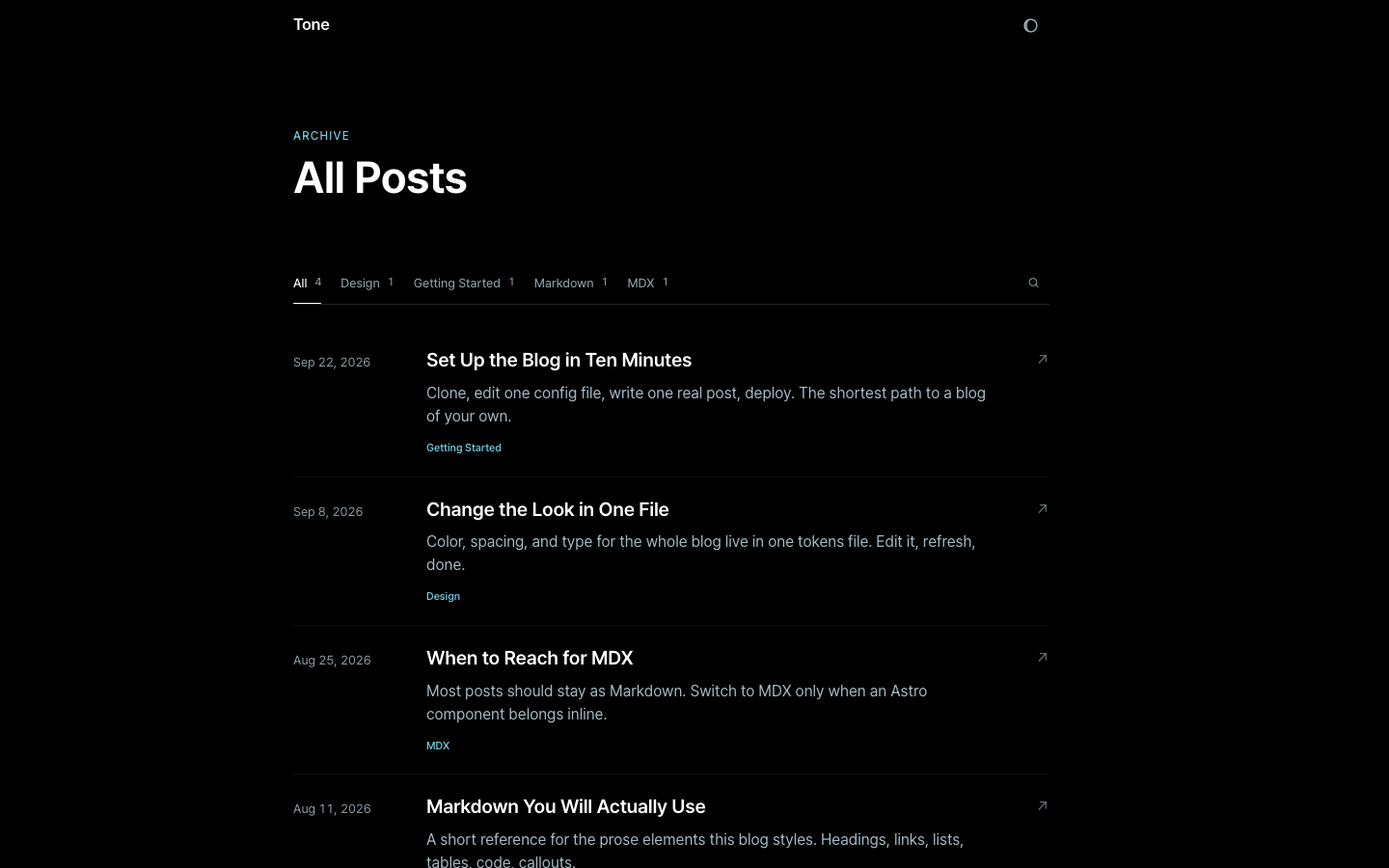 Tone website template preview 8
