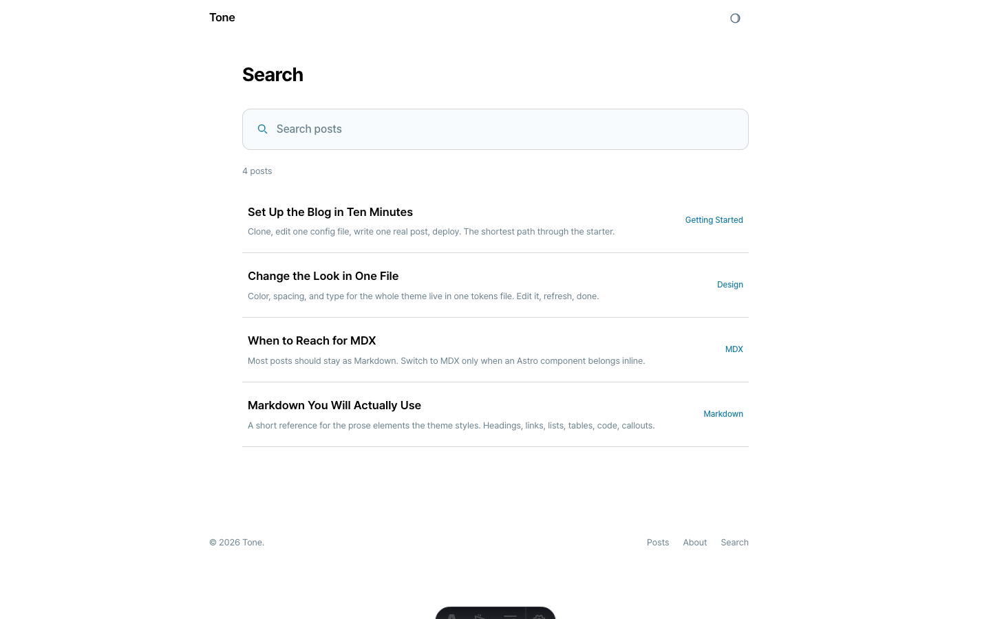 Tone website template — page 9