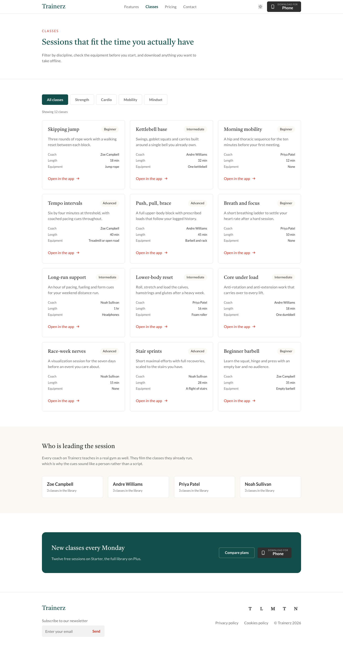Trainerz website template preview 7