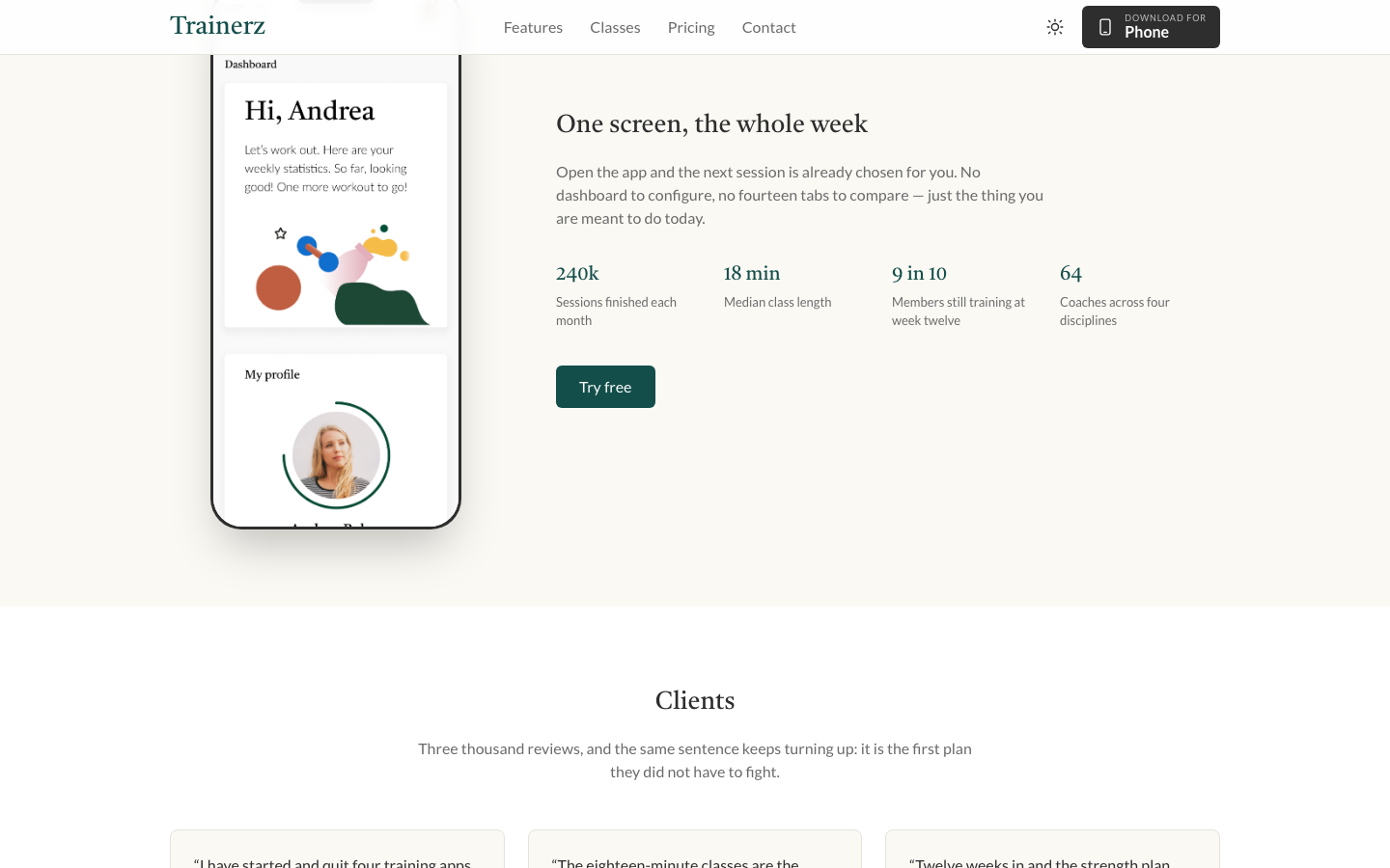 Trainerz website template preview 5