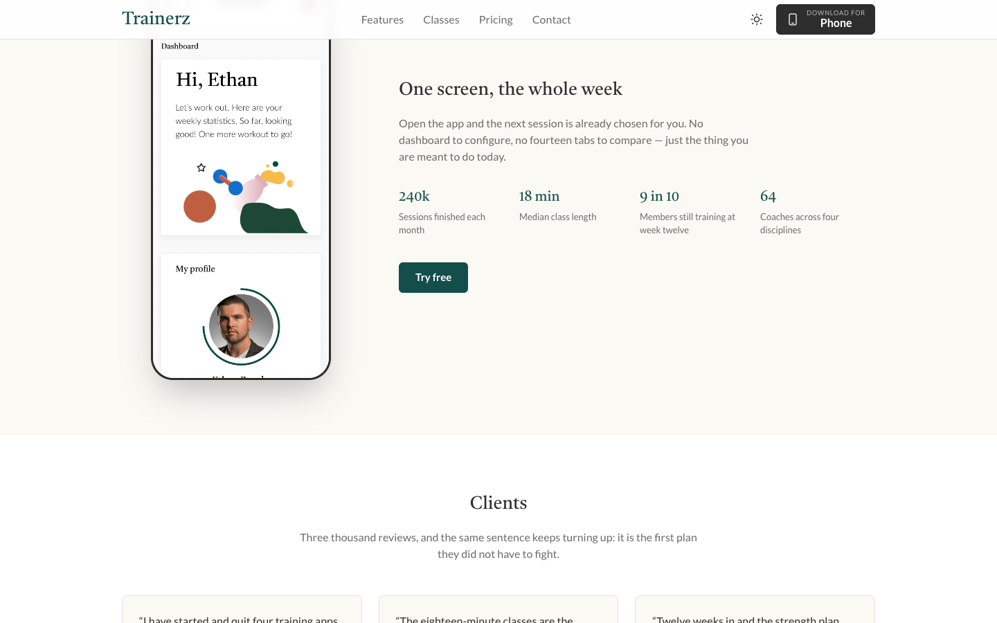 Trainerz website template preview 5