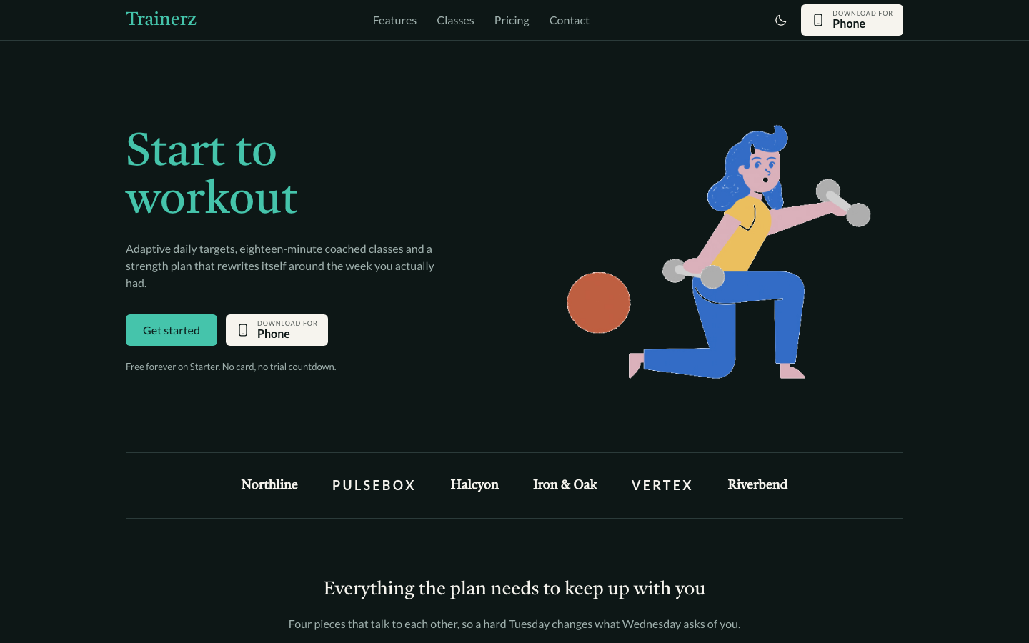 Trainerz website template preview 2