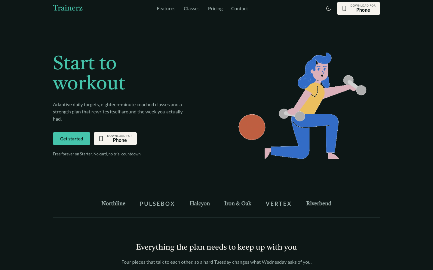 Trainerz website template preview 2