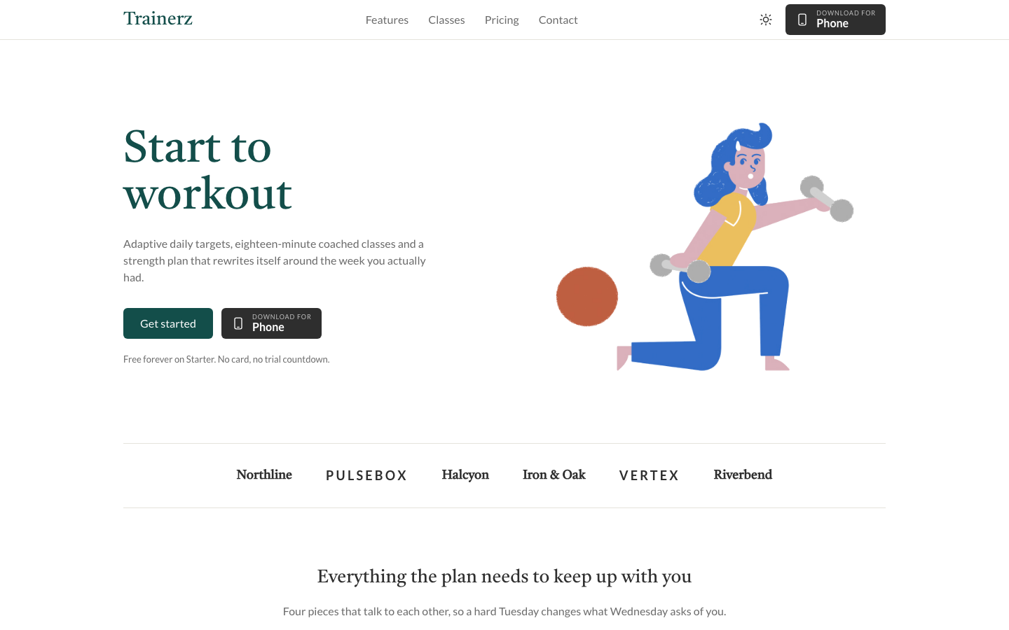 Trainerz website template preview