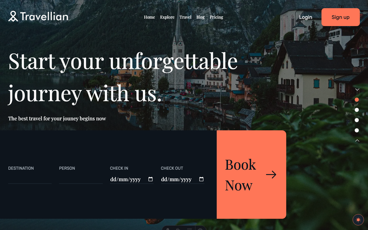 Travellian website template — page 2