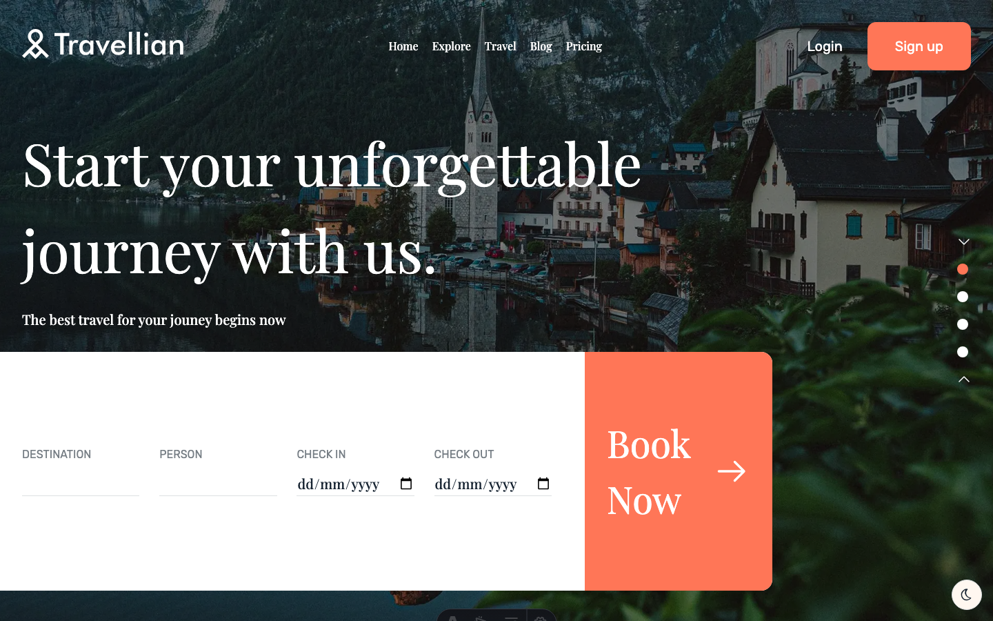 Travellian website template preview