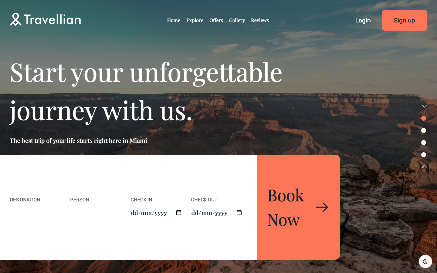 Travellian website template preview
