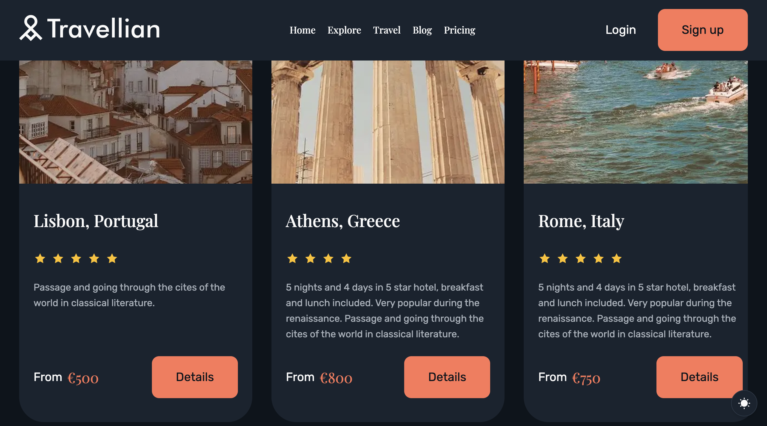 Travellian website template — page 4