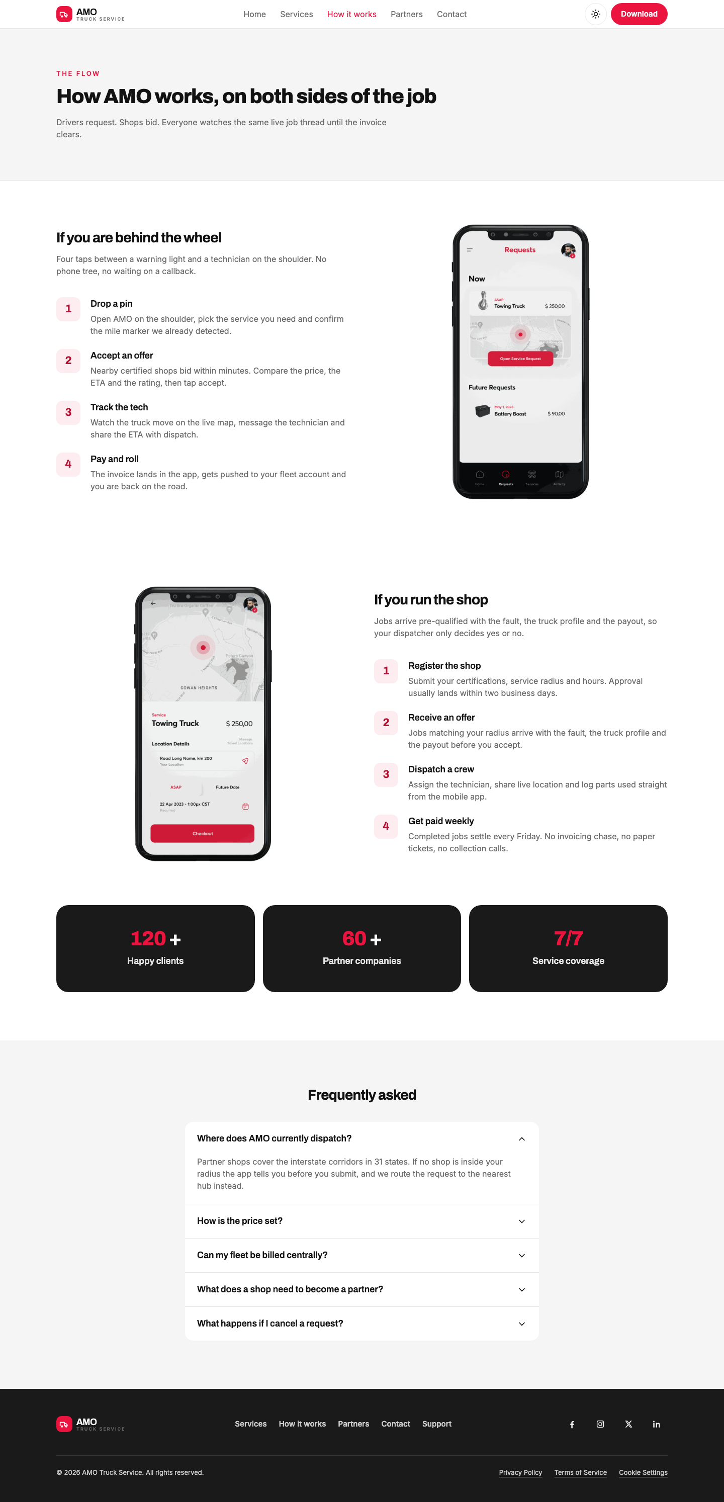 AMO Truck Service - Full Width website template preview 8