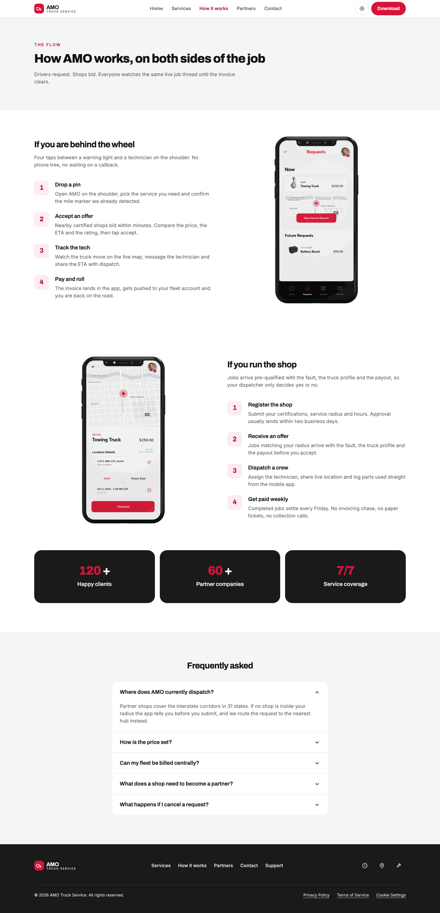 AMO Truck Service - Full Width website template preview 8