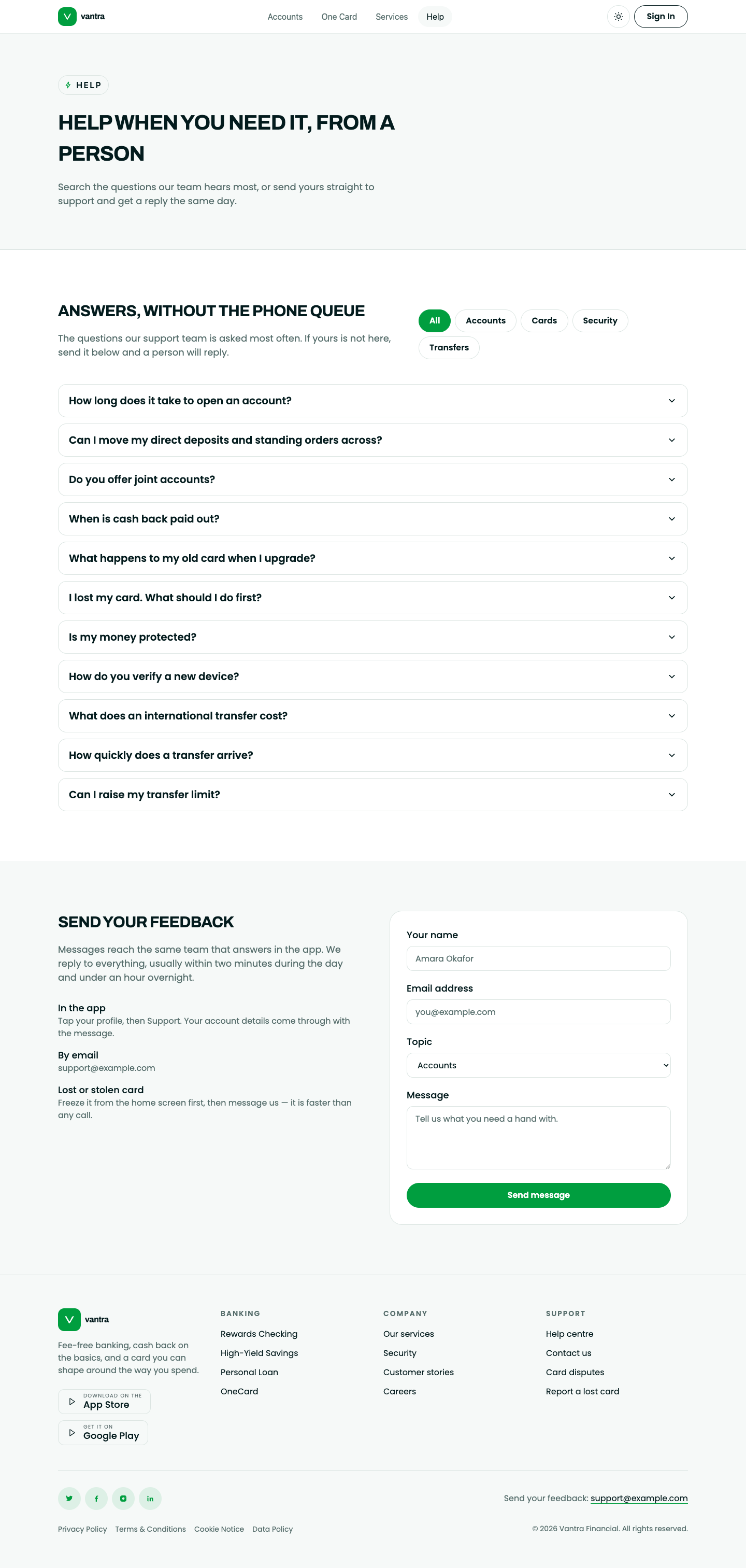 Vantra website template preview 8