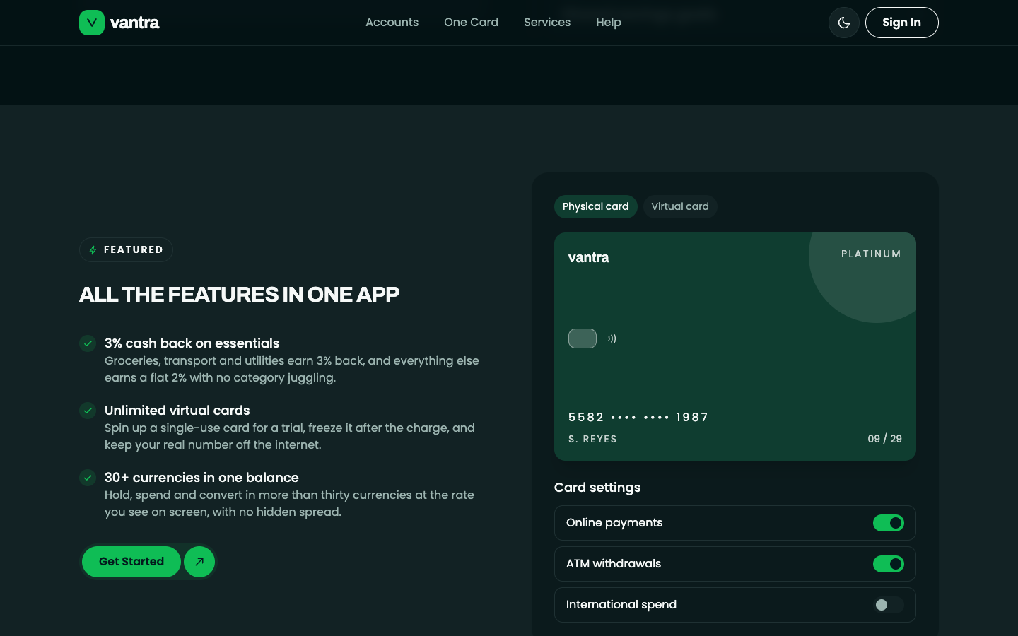 Vantra website template preview 4