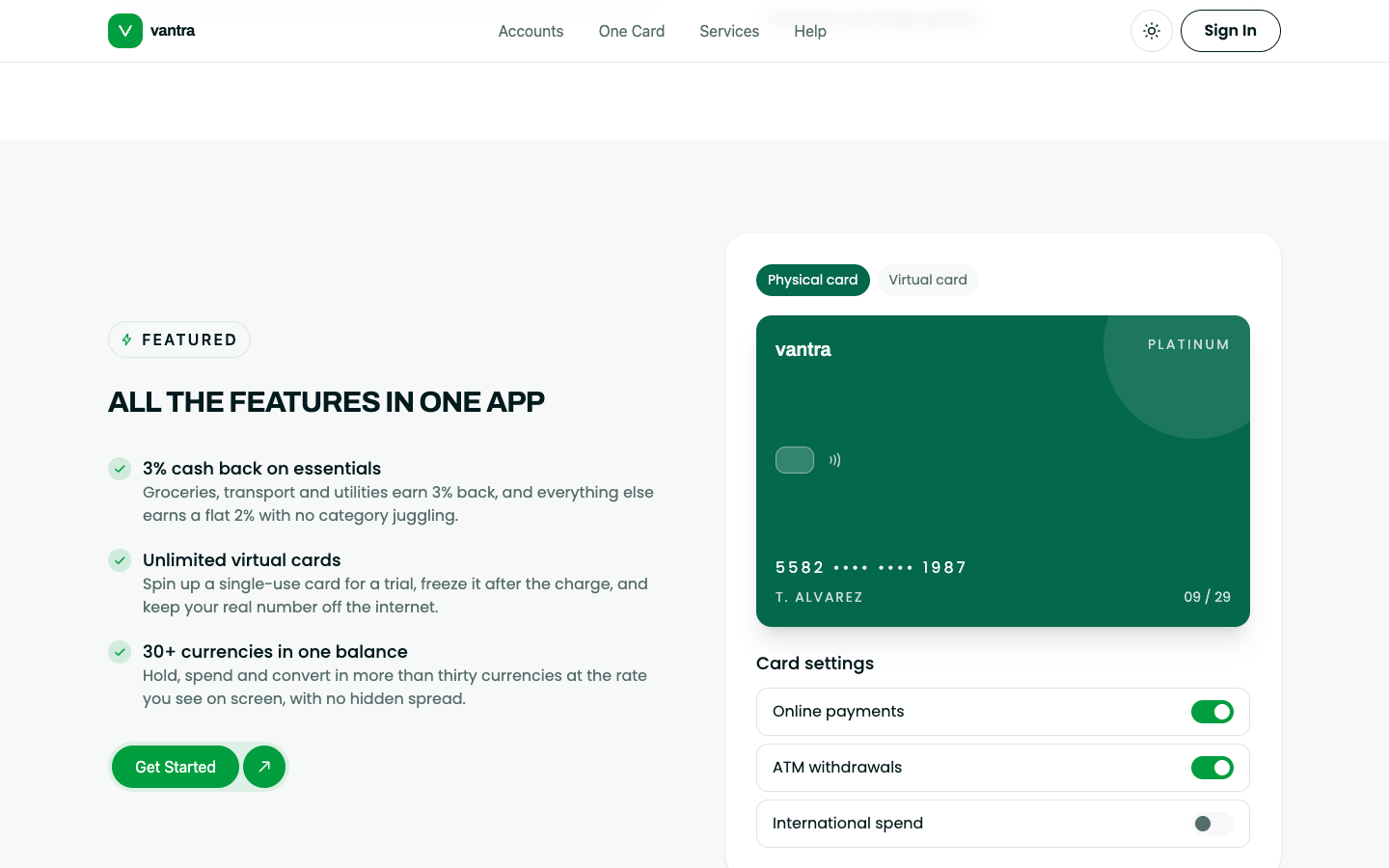 Vantra website template preview 3