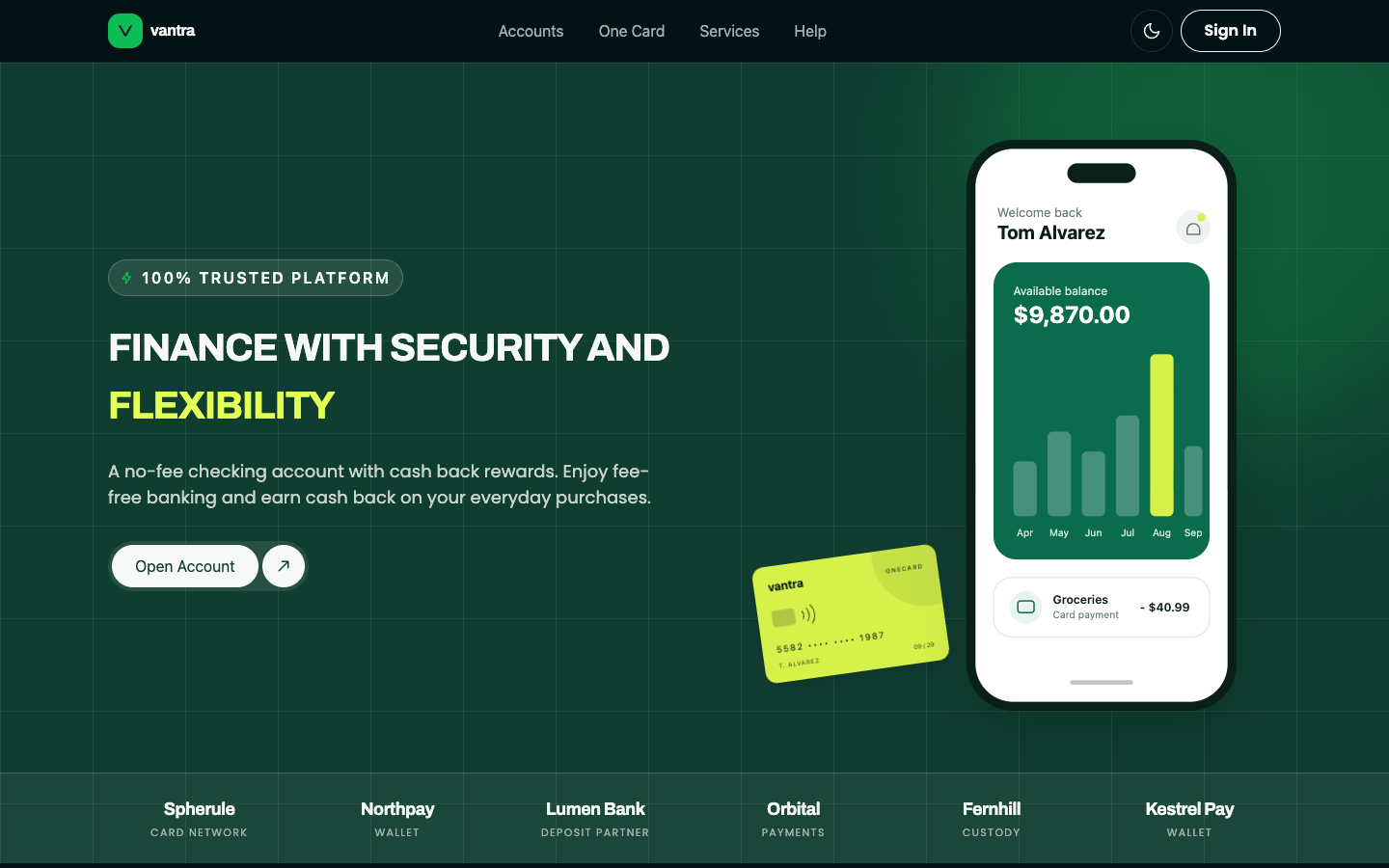 Vantra website template preview 2