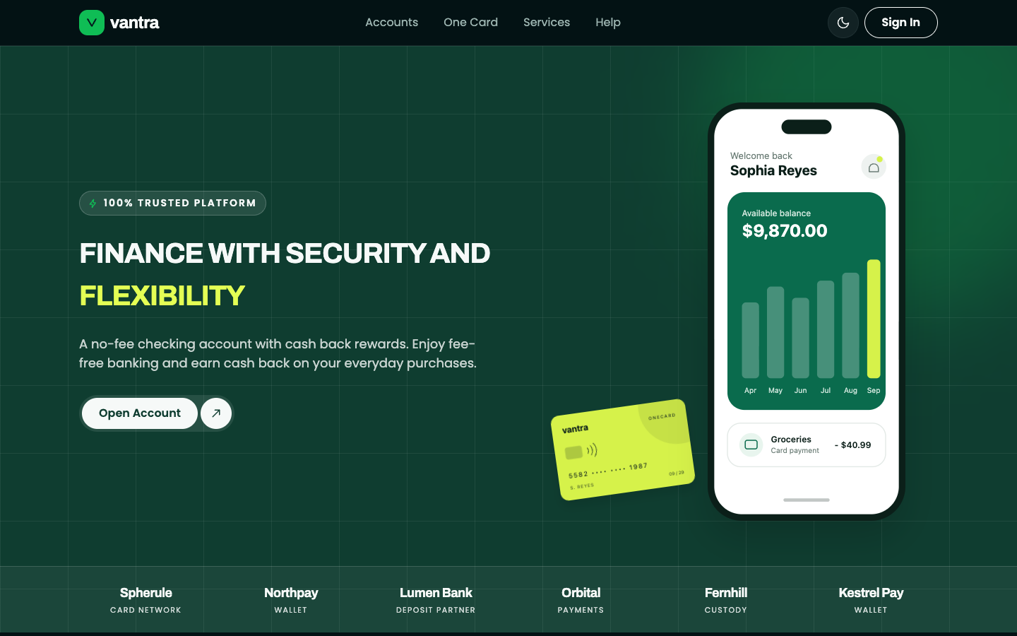 Vantra website template preview 2
