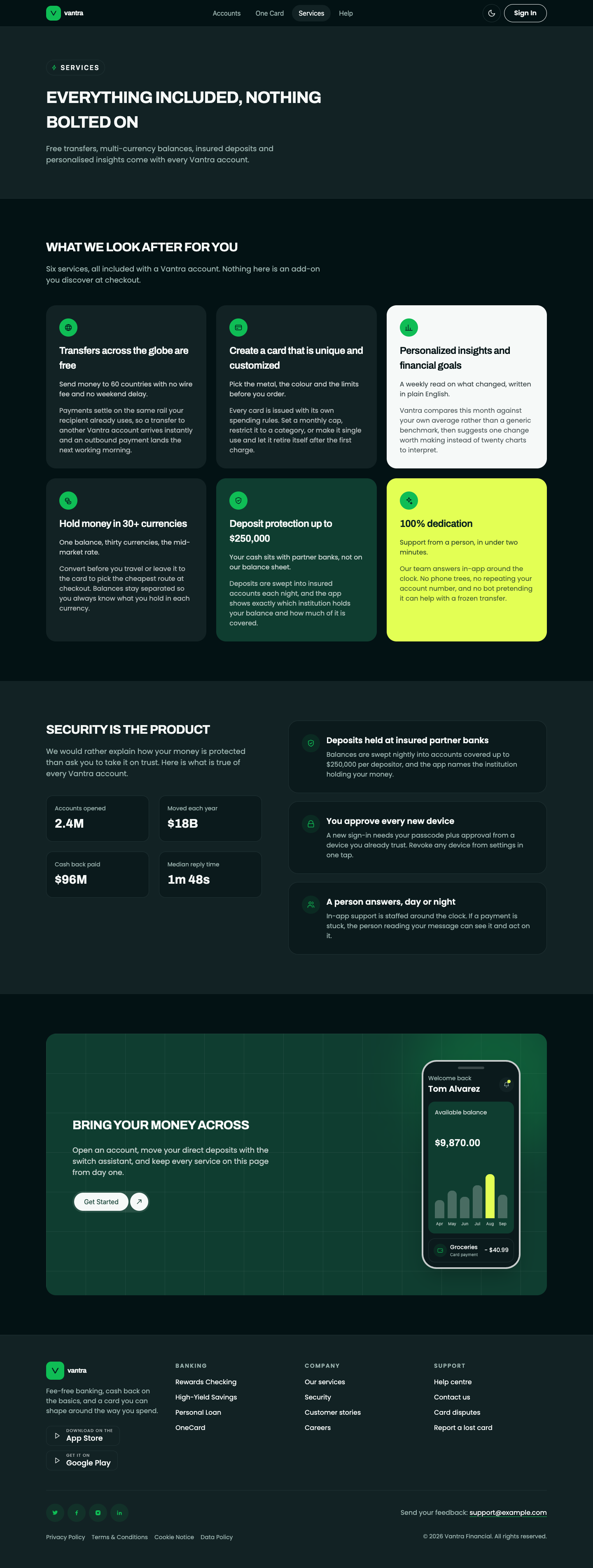 Vantra website template preview 9