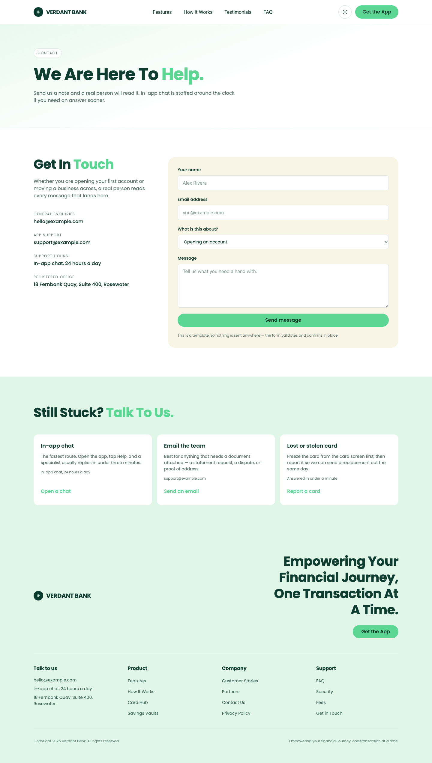 Verdant Bank website template preview 6