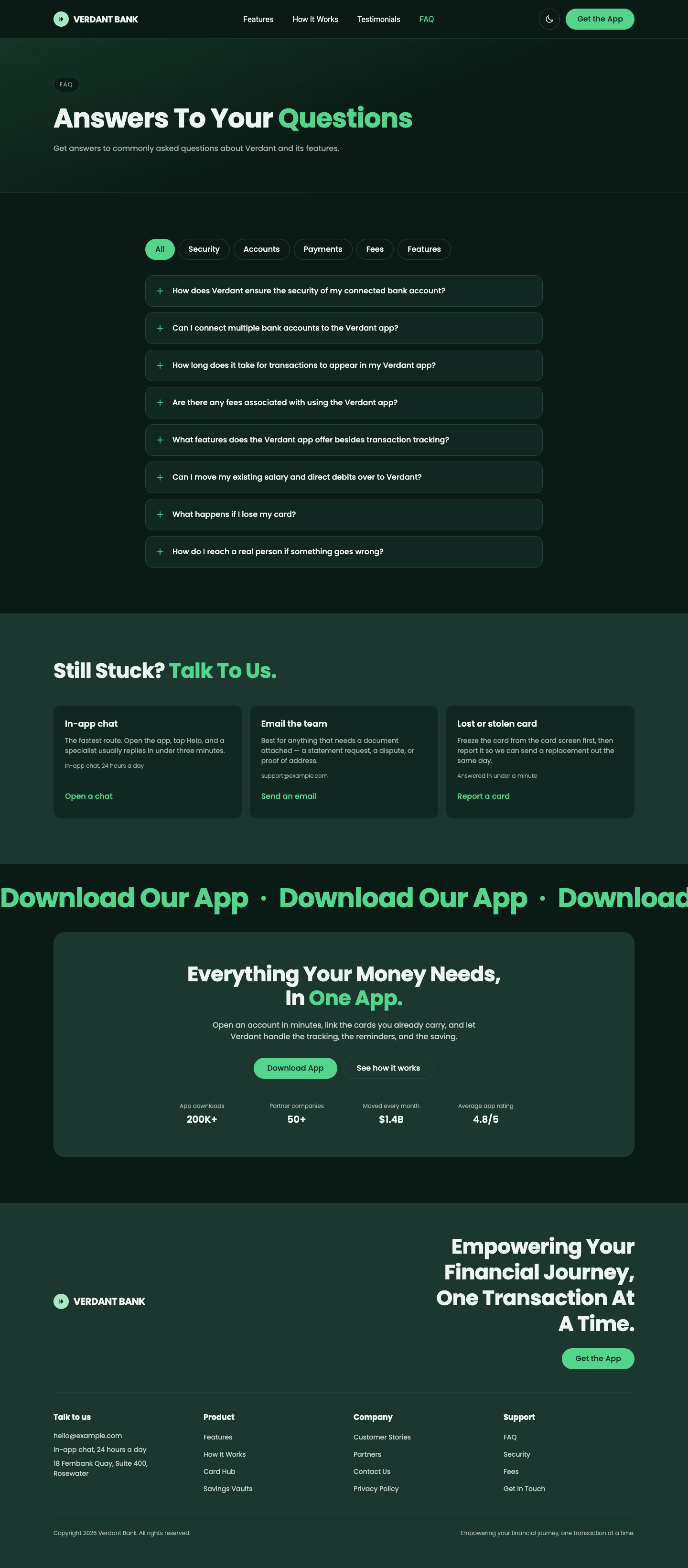 Verdant Bank website template preview 7