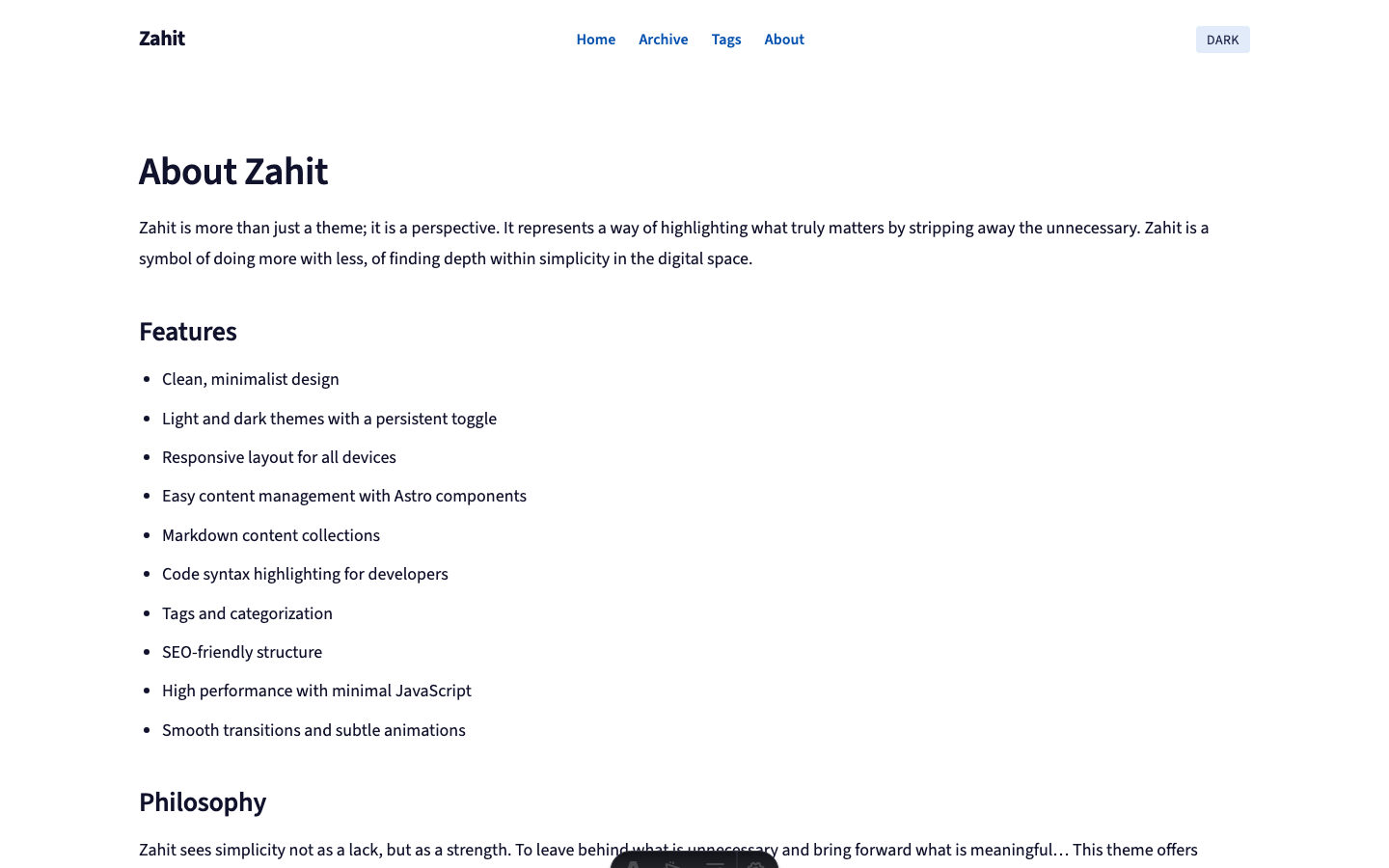 Zahit website template — page 3