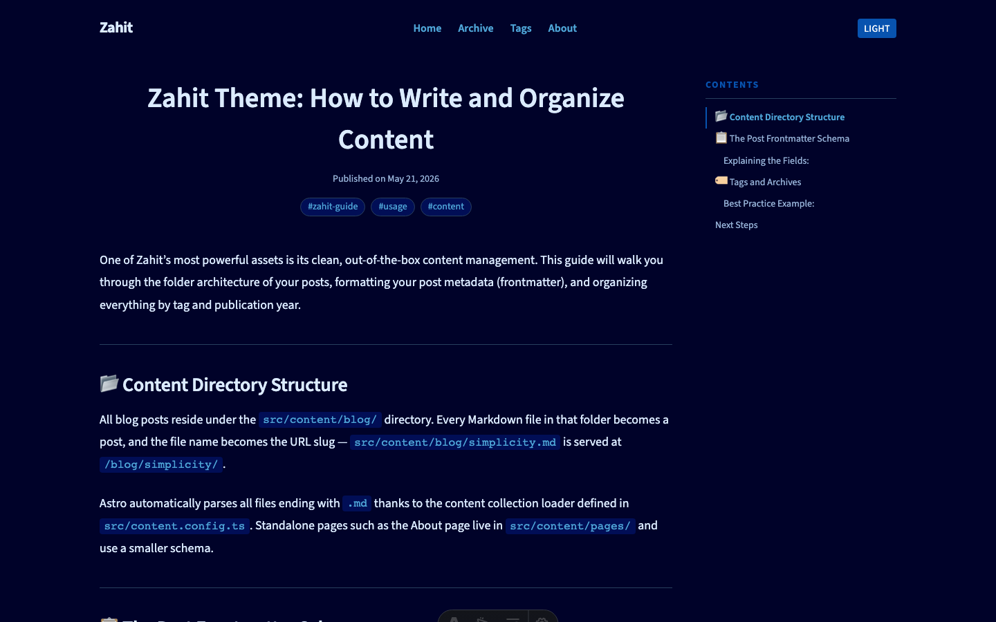Zahit website template — page 8