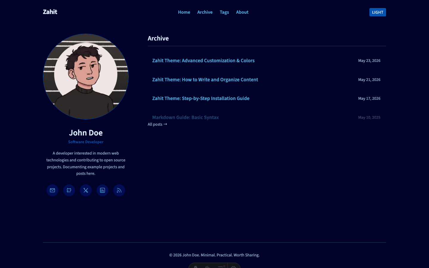 Zahit website template — page 2