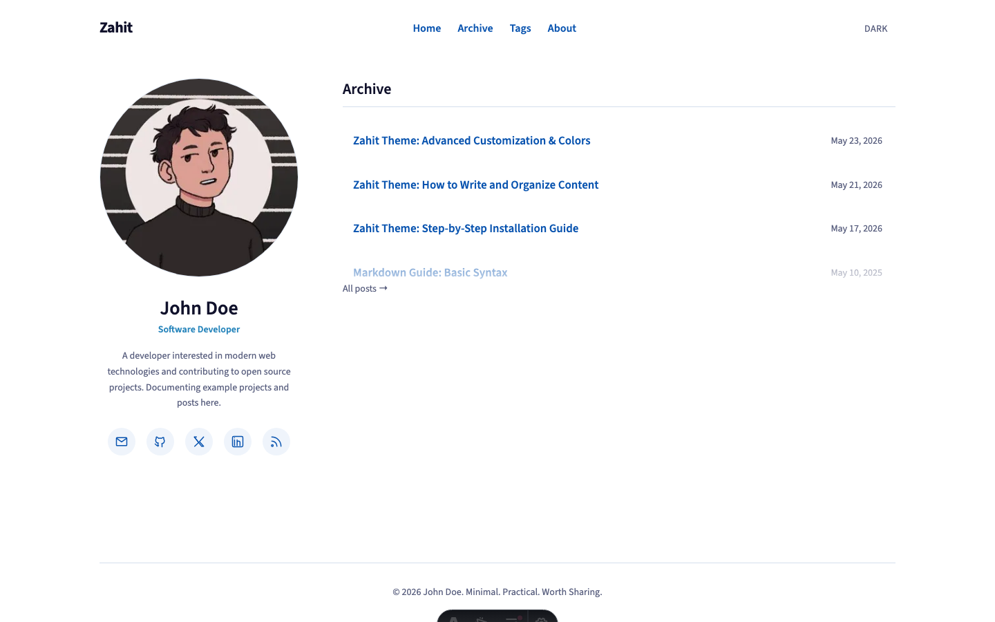 Zahit website template preview