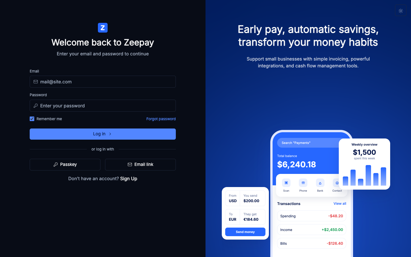 Zeepay website template preview 5