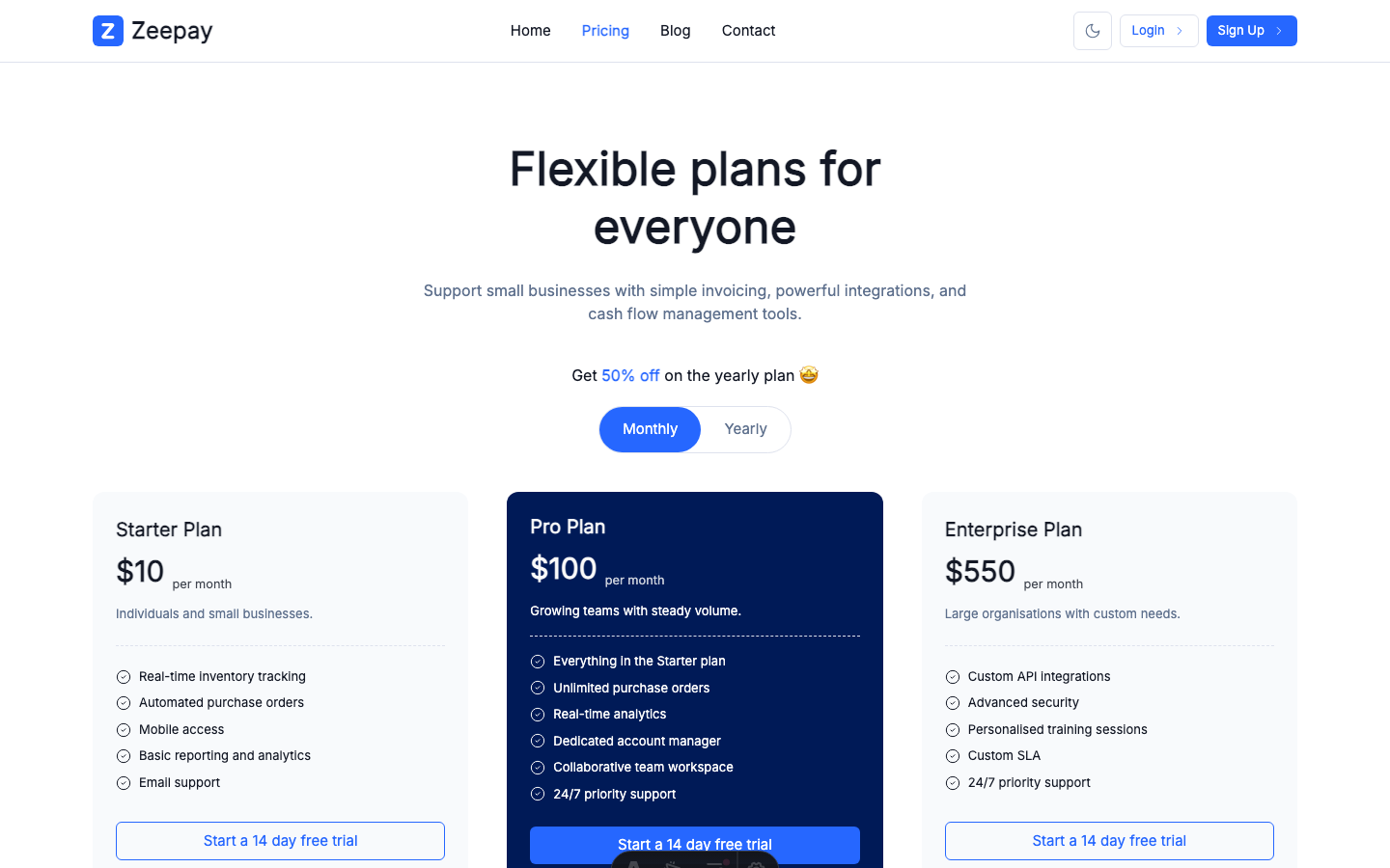 Zeepay website template — page 6
