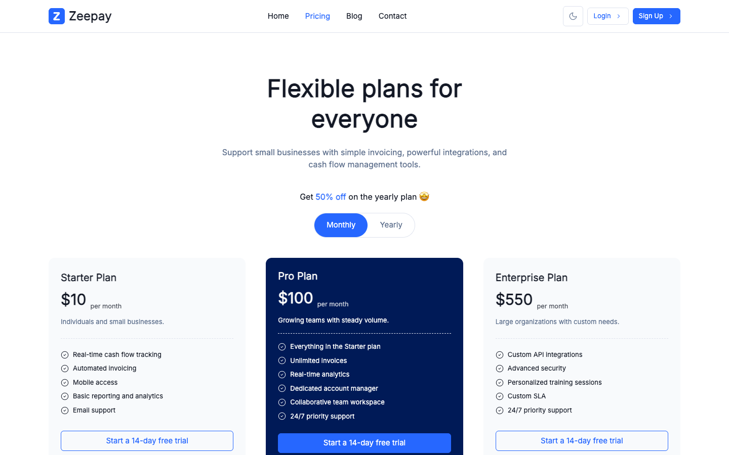 Zeepay website template preview 6