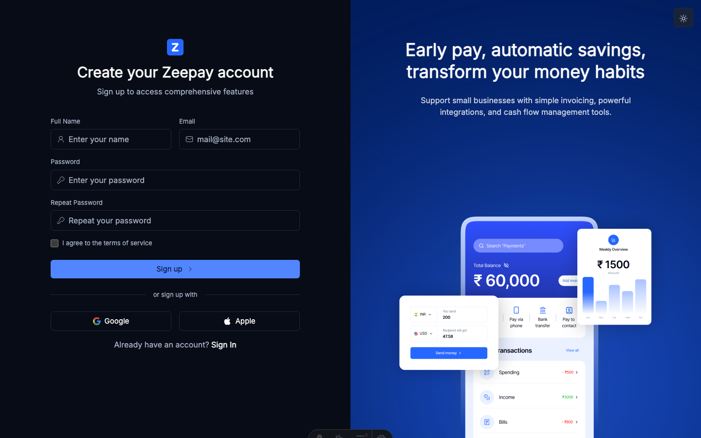Zeepay website template — page 7
