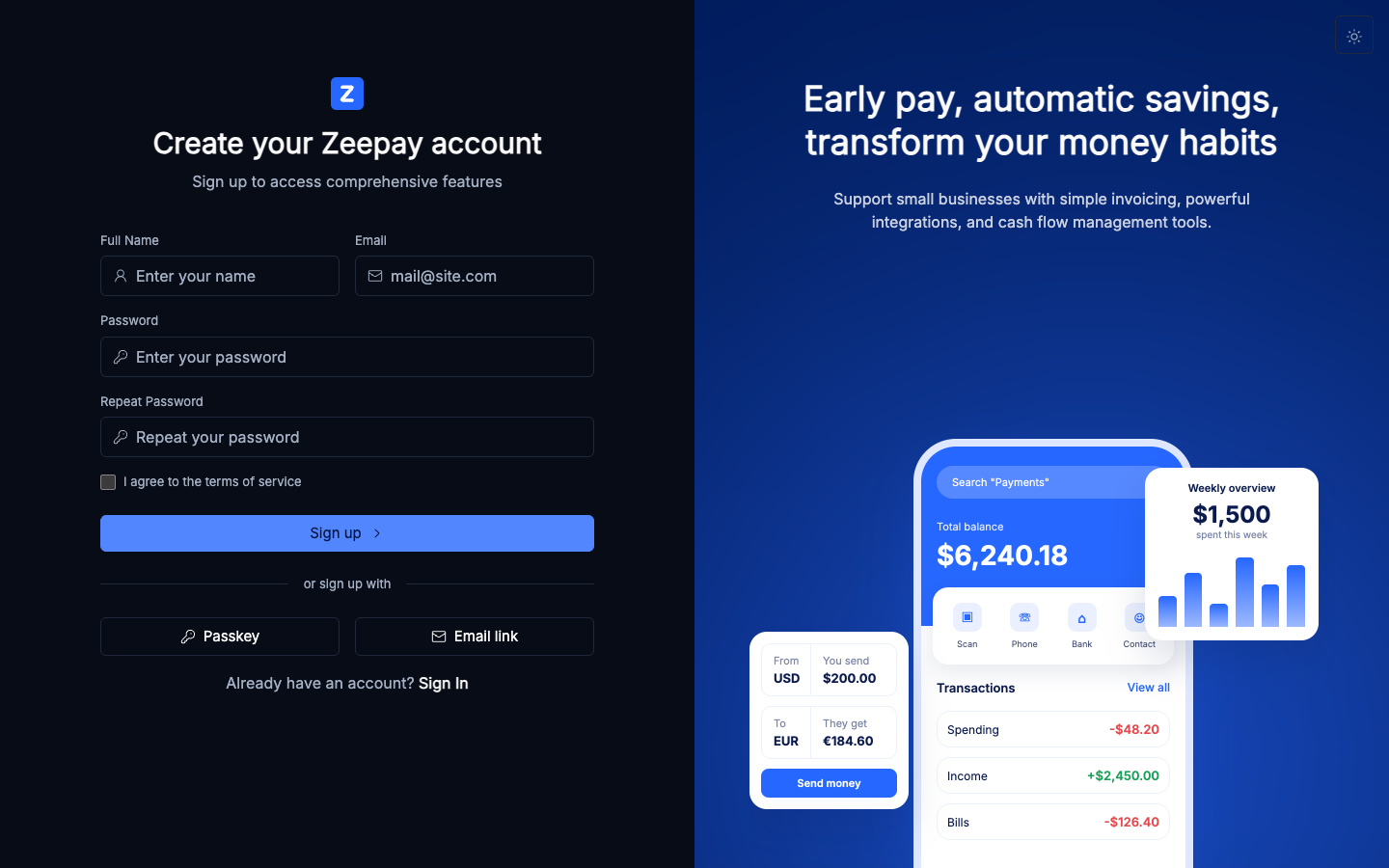 Zeepay website template preview 7