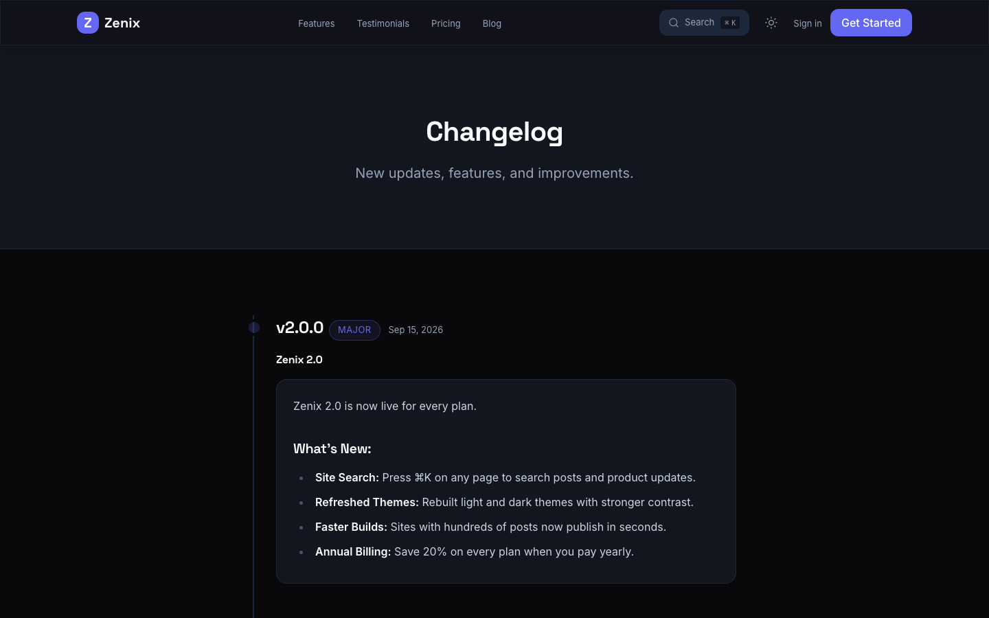 Zenix website template preview 4