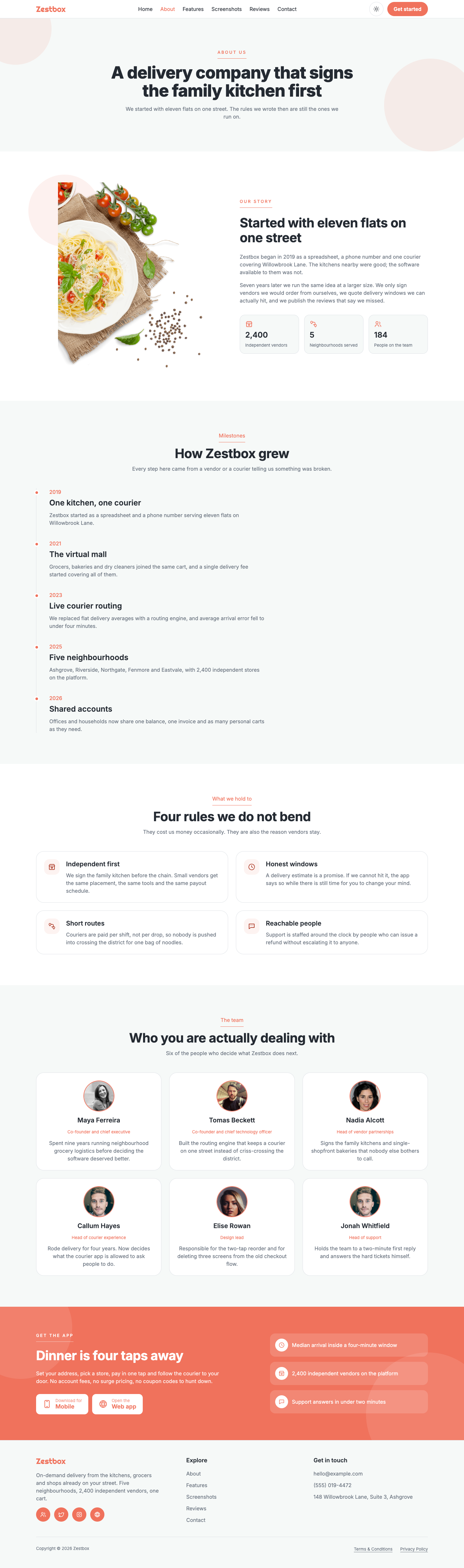 Zestbox website template preview 6