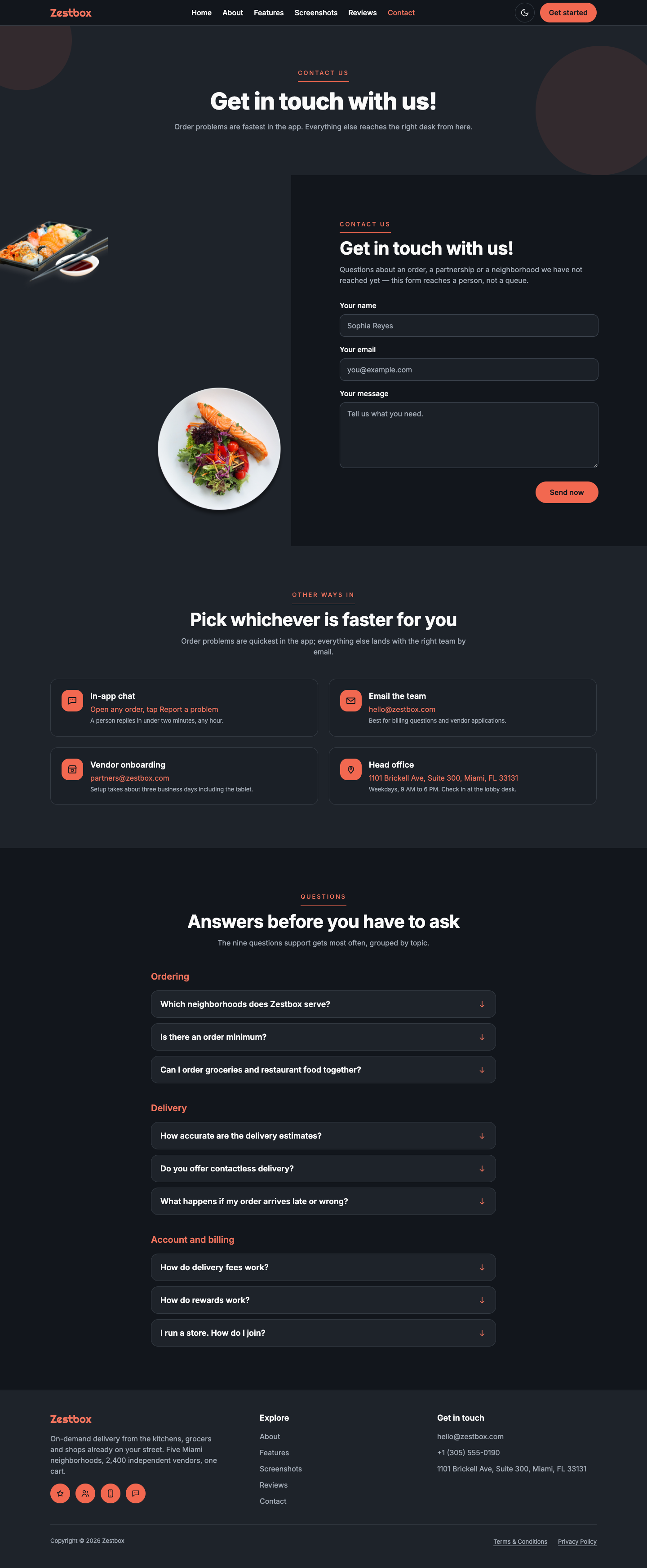 Zestbox website template preview 7