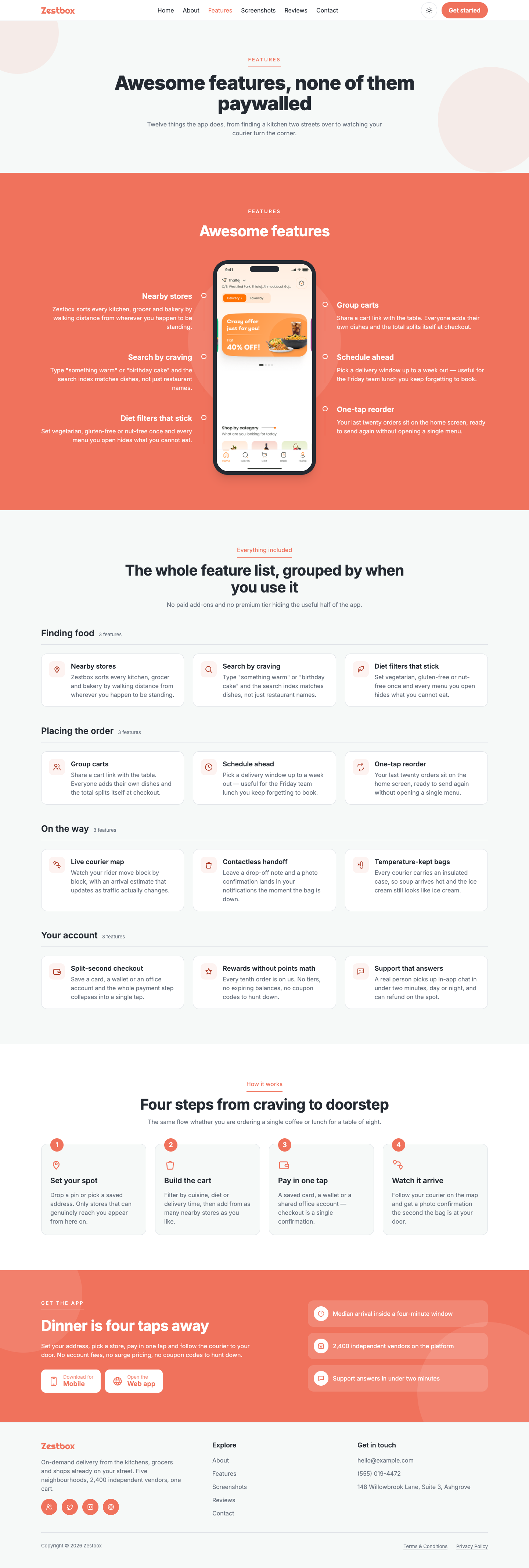 Zestbox website template preview 8