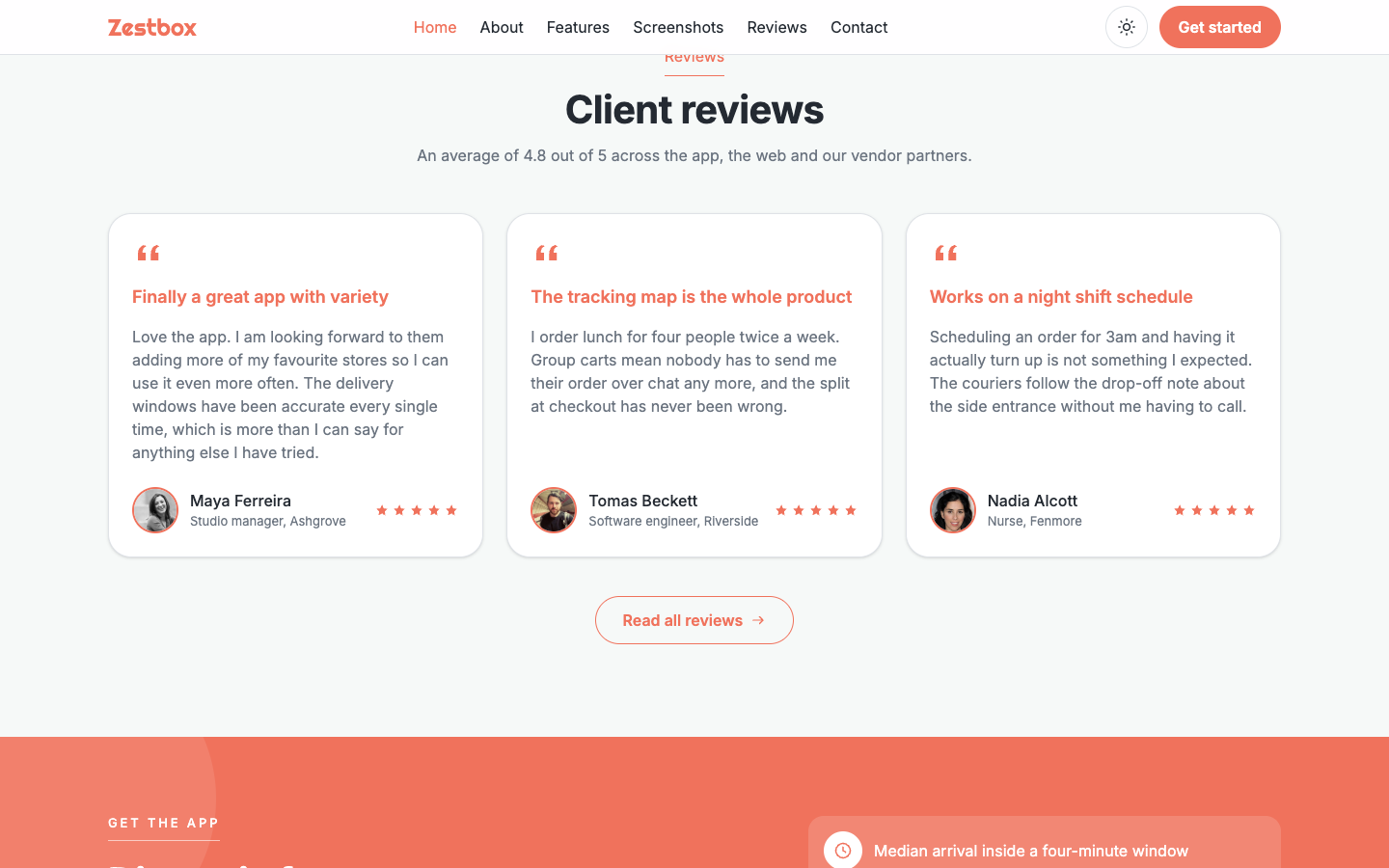 Zestbox website template preview 5