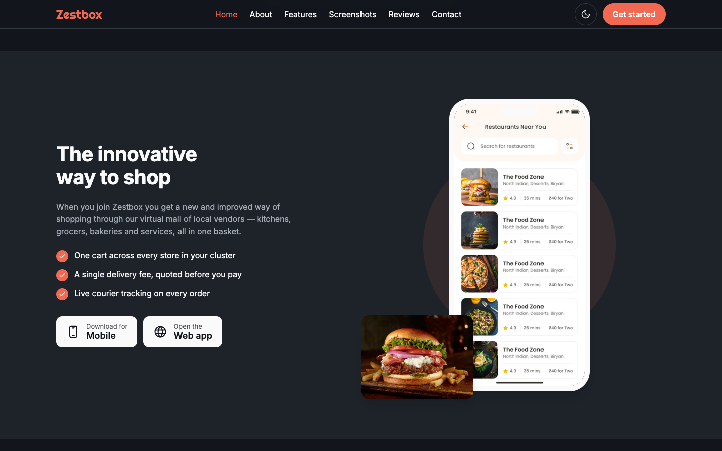 Zestbox website template preview 4